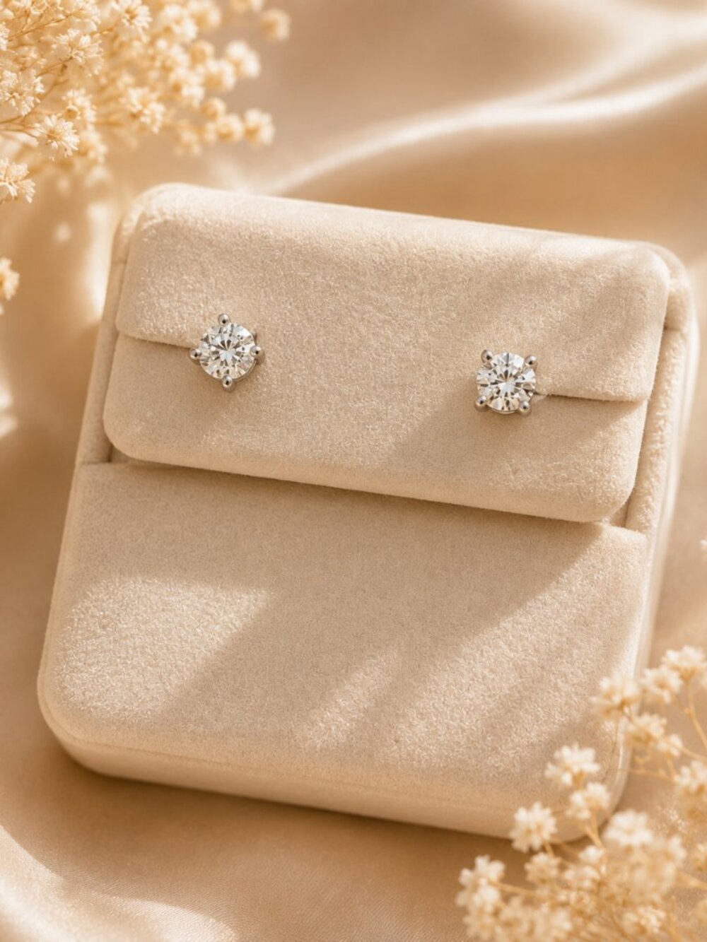 .25 Moissanite stud earrings in solid sterling silver 925 pushback